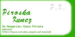 piroska kuncz business card